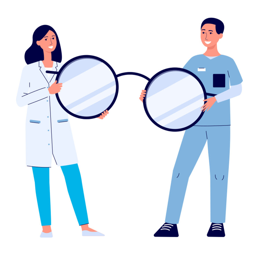 Image of Eye Doctors Holding Glasses